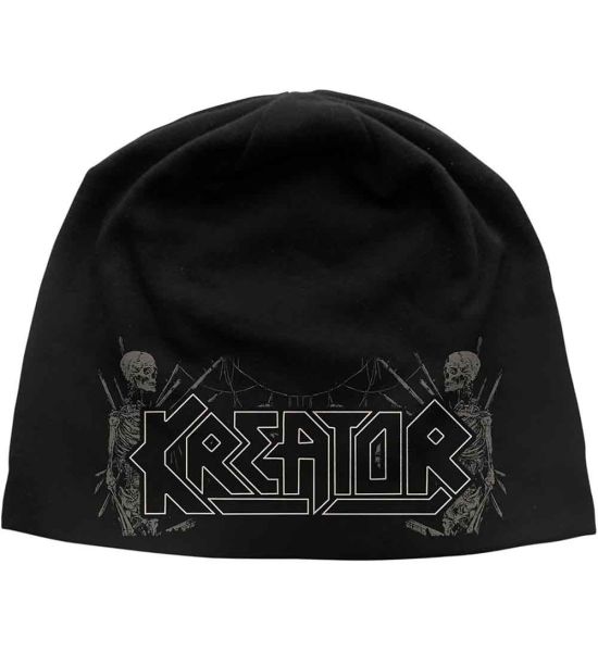 Kreator: Skull & Skeletons (Discharge Print) - Black Beanie Hat