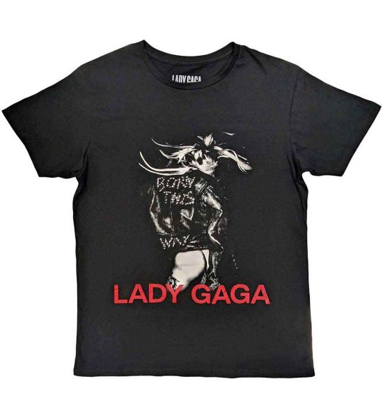 Lady Gaga: Leather Jacket - Black T-Shirt