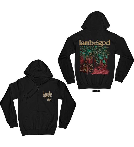 Lamb Of God: Ashes of the Wake Album Cover (Back Print) - Black Zip-up Hoodie