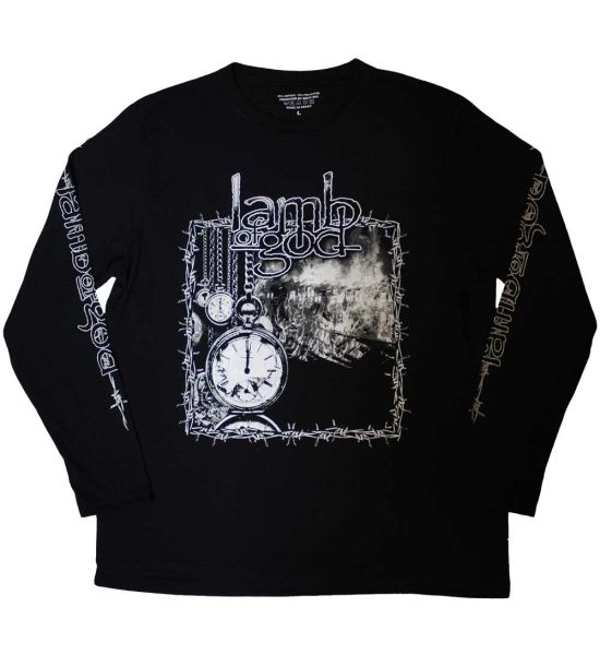 Lamb Of God: Barbed Wire (Sleeve Print) - Black Long Sleeve T-Shirt