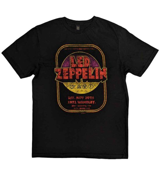 Led Zeppelin: 1971 Wembley - Black T-Shirt