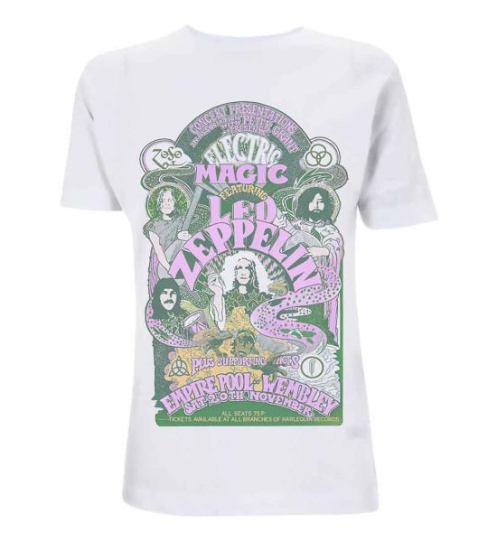 Led Zeppelin: Electric Magic - Ladies White T-Shirt