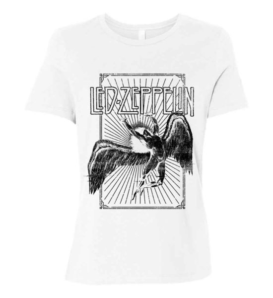 Led Zeppelin: Icarus Burst - Ladies White T-Shirt