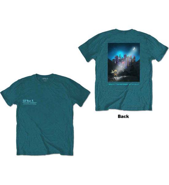 Lil Nas X: Album (Back Print) - Turquoise Blue T-Shirt