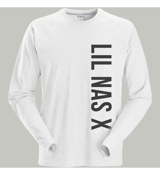 Lil Nas X: Vertical Text - White Long Sleeve T-Shirt