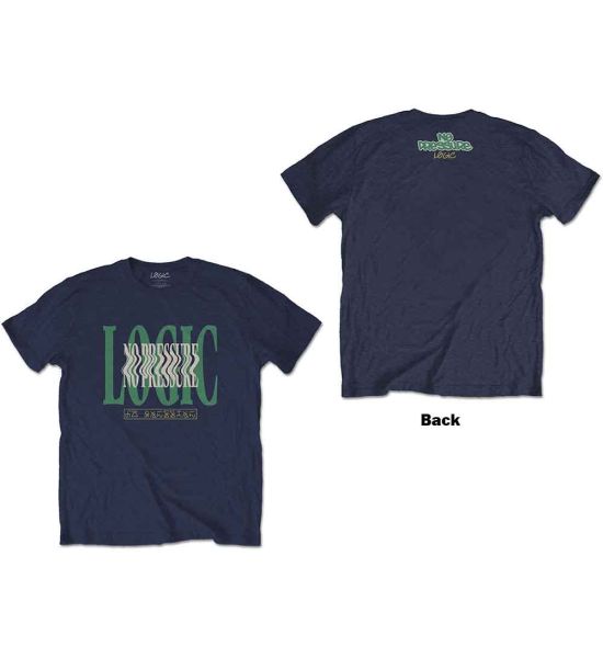 Logic: Wavy (Back Print) - Navy Blue T-Shirt