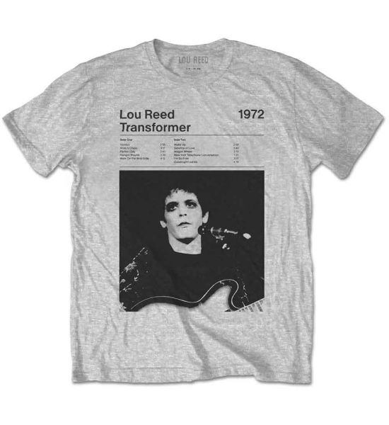 Lou Reed: Transformer Track List - Marl Grey T-Shirt