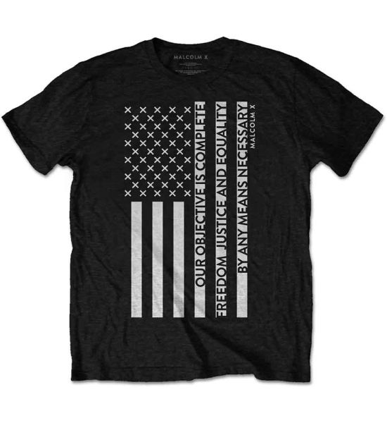 Malcolm X: Freedom Flag - Black T-Shirt