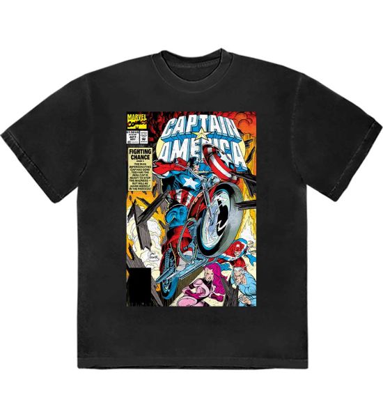 Marvel Comics: Captain America Wheel Comic Cover - Black T-Shirt