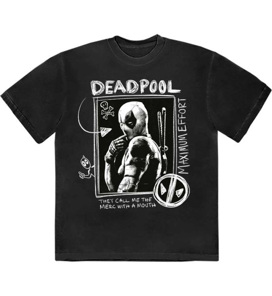 Marvel Comics: Deadpool Merc With A Mouth Max Effort - Black T-Shirt