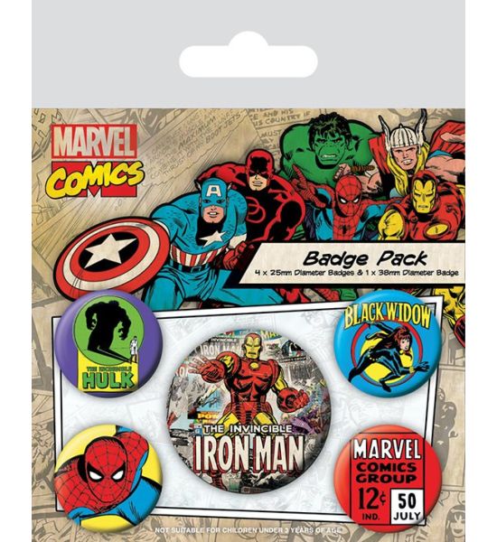 Marvel Comics: Iron Man Pin-Back Buttons 5-Pack