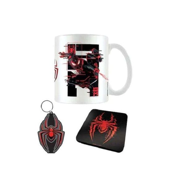 Marvel: Spider-Man Miles Morales Web Glitch Mug, Coaster, and Keychain Set Preorder