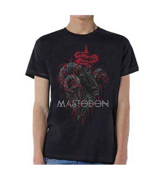 Mastodon: Rams Head Colour - Black T-Shirt