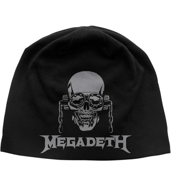 Megadeth: Vic / Logo JD Print (Discharge Printing) - Black Beanie Hat Preorder