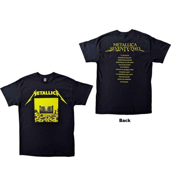 Metallica: 72 Seasons Squared Cover (Back Print) - Black T-Shirt