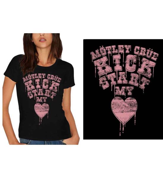 Motley Crue: Kick Start My Heart - Ladies Black T-Shirt