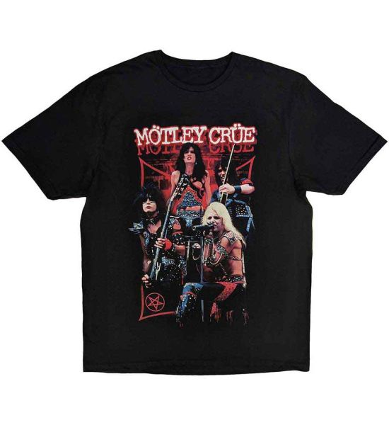 Motley Crue: Live Montage Red - Black T-Shirt