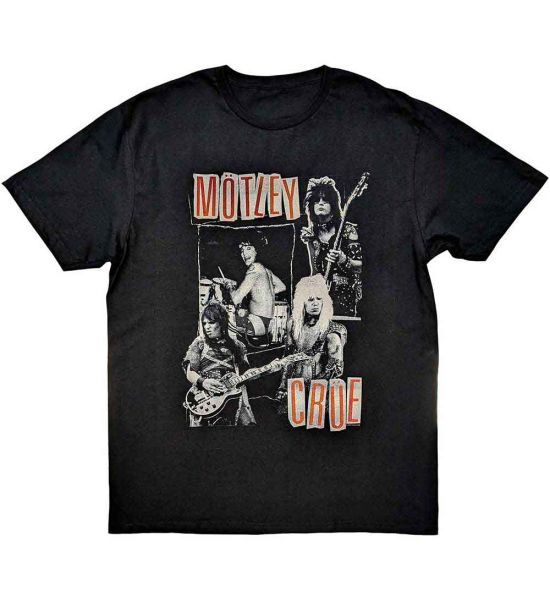 Motley Crue: Vintage Punk Collage - Black T-Shirt