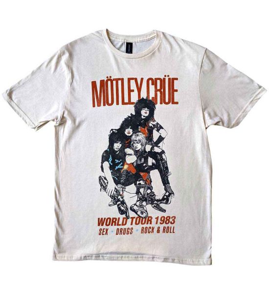 Motley Crue: World Tour Vintage - White T-Shirt