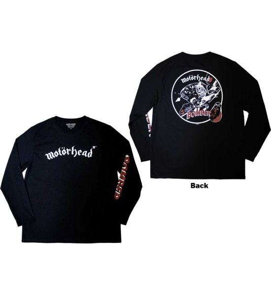 Motorhead: Bomber (Back Print, Sleeve Print) - Black Long Sleeve T-Shirt