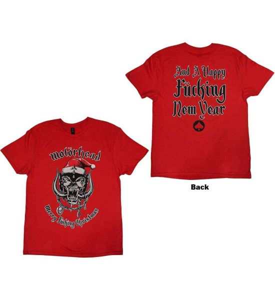 Motorhead: Christmas 2017 (Back Print) - Red T-Shirt