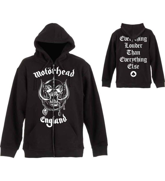 Motorhead: England (Back Print) - Black Zip-up Hoodie