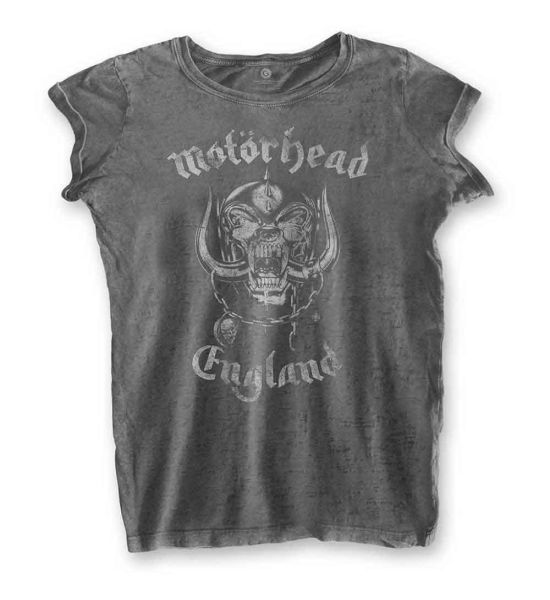 Motorhead: England (Burnout) - Ladies Charcoal Grey T-Shirt