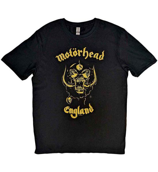 Motorhead: England Classic Gold - Black T-Shirt