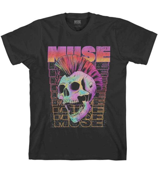 Muse: Mowhawk Skull - Black T-Shirt