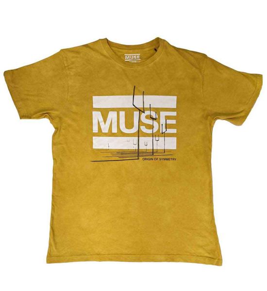 Muse: Origin of Symmetry (Dip Dye, Mineral Wash, Dye Wash) - Orange Yellow Mineral Wash T-Shirt