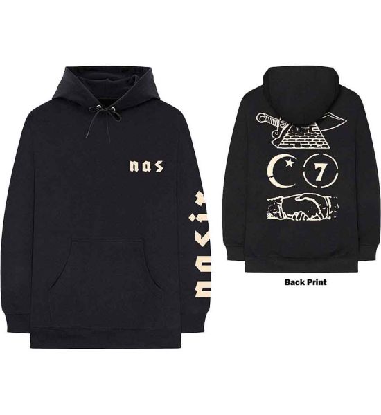 Nas: Symbols (Back Print) - Black Pullover Hoodie