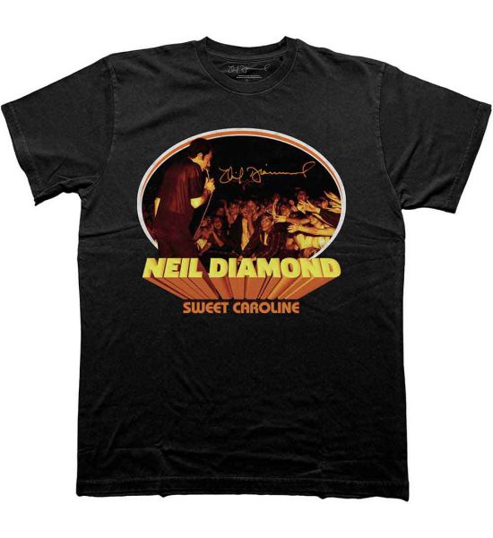 Neil Diamond: Sweet Caroline Oval - Black T-Shirt