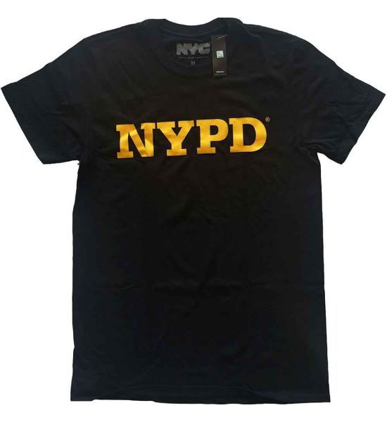 New York City: NYPD Text Logo - Black T-Shirt