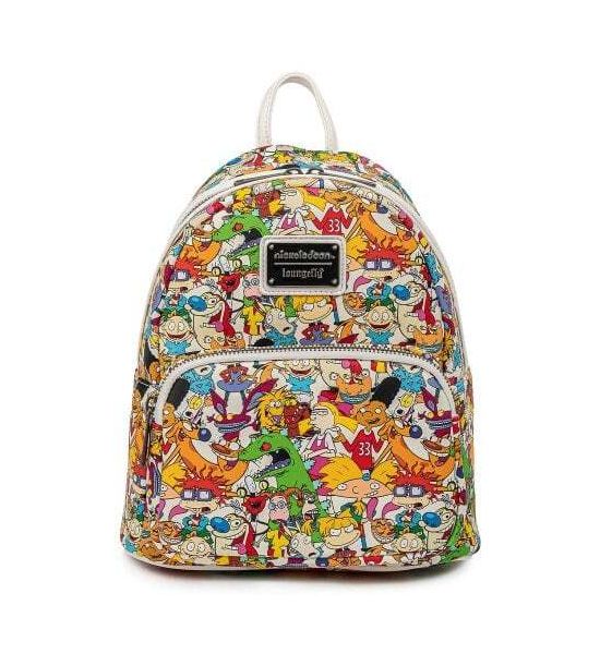 Loungefly Nickelodeon: Nick Rewind Gang All Over Print Mini Backpack