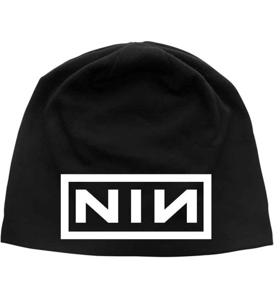 Nine Inch Nails: Logo (Discharge Print) - Black Beanie Hat Preorder