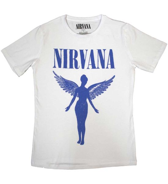 Nirvana Angelic Blue Mono Camiseta Blanca Mujer Merchoid Espana