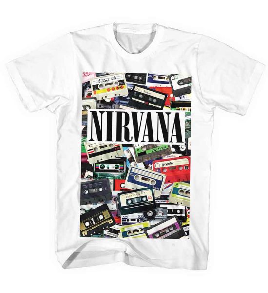 Nirvana: Cassettes - White T-Shirt