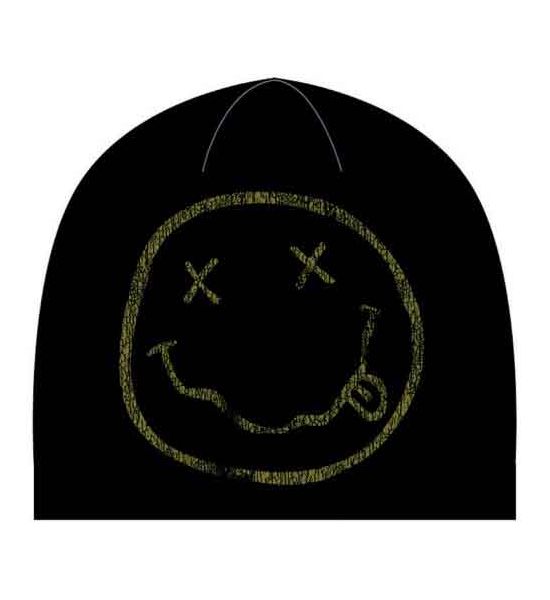 Nirvana: Happy Face - Black Beanie Hat