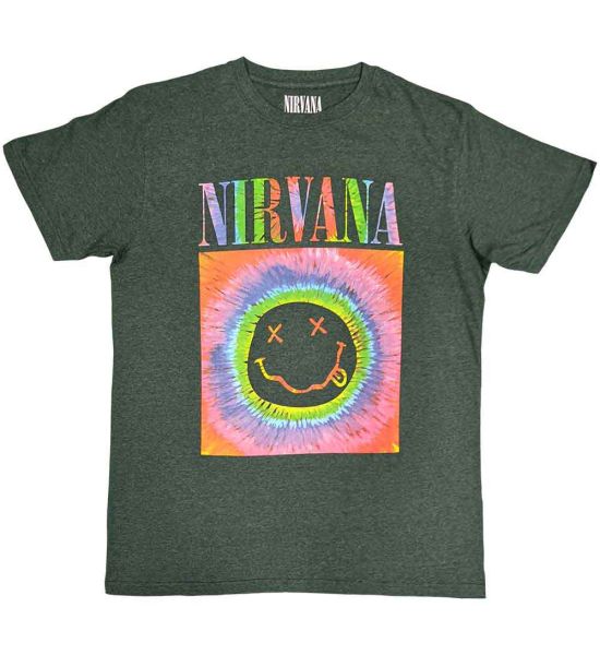 Nirvana: Happy Face Glow Box - Green T-Shirt