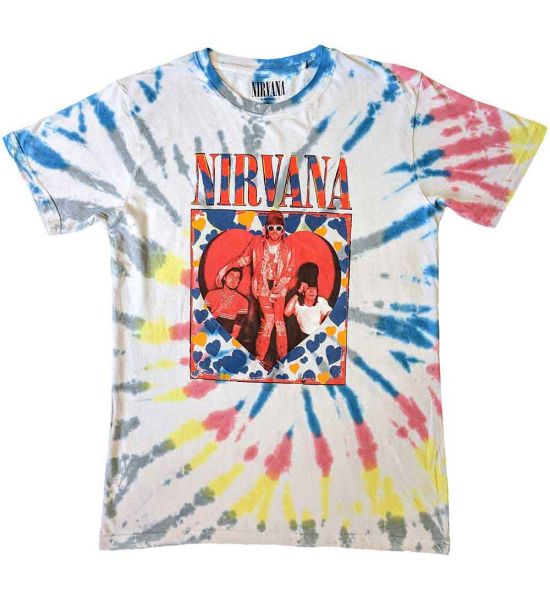 Nirvana: Heart (Dye Wash) - White T-Shirt