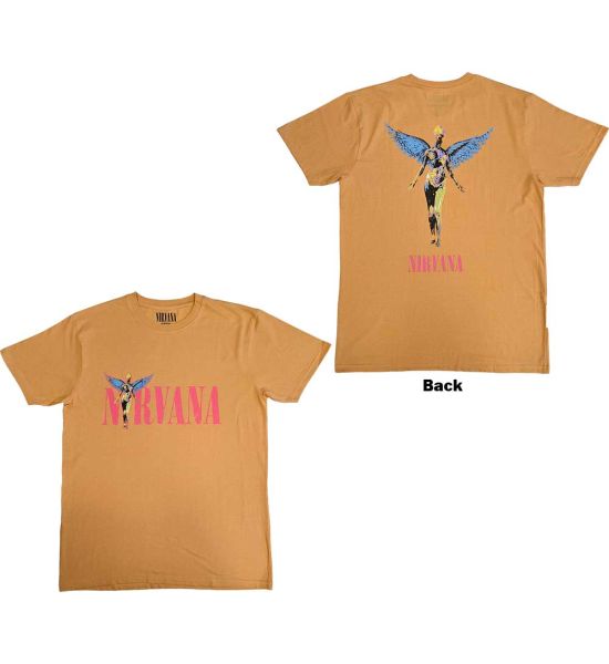 Nirvana: In Utero Angel (Back Print) - Orange T-Shirt