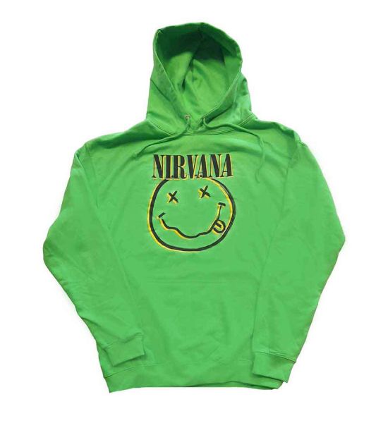 Nirvana: Inverse Happy Face - Green Pullover Hoodie