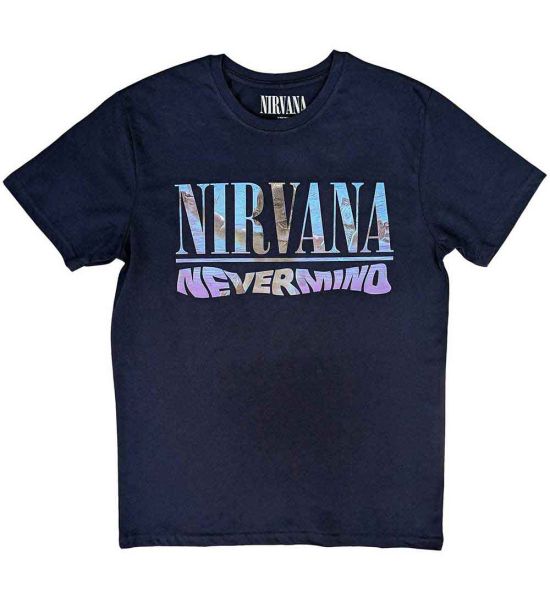 Nirvana: Nevermind (Back Print) - Navy Blue T-Shirt