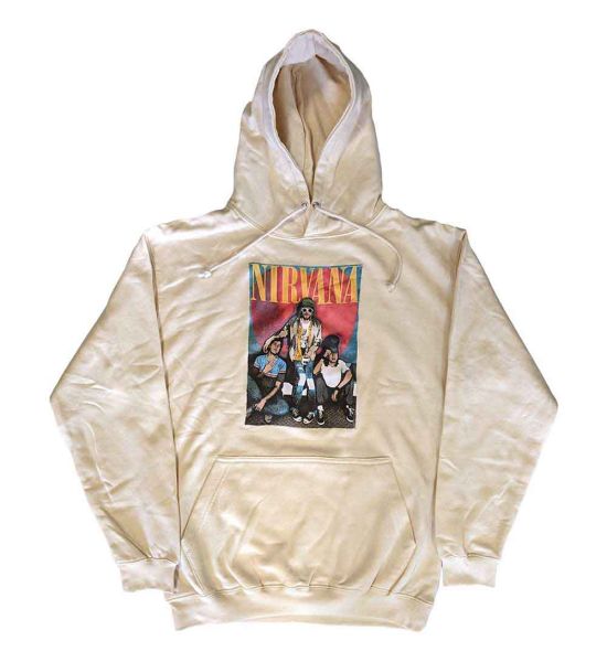 Nirvana: Trapper Hat Mono Logo - Sand Pullover Hoodie