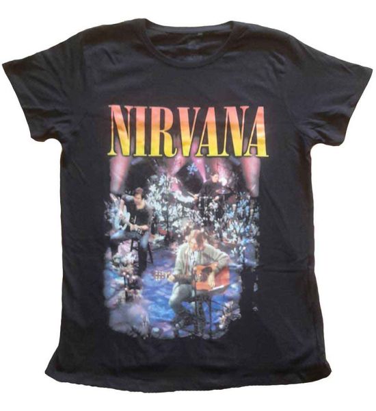 Nirvana: Unplugged Photo - Ladies Black T-Shirt