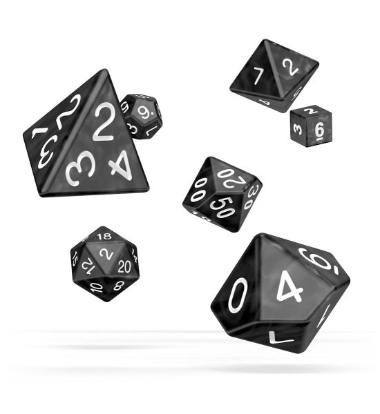 Oakie Doakie Dice: RPG Set Marble - Black (7)