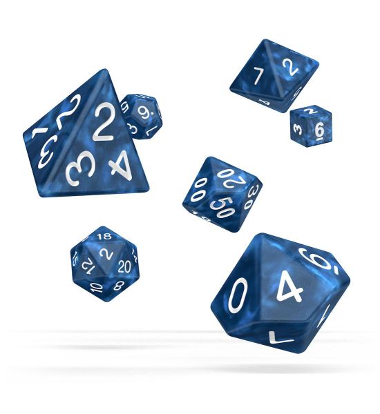 Oakie Doakie Dice: RPG Set Marble - Blue (7)