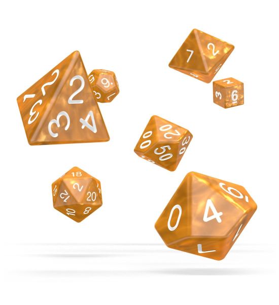 Oakie Doakie Dice: RPG Set Marble - Orange (7) Preorder