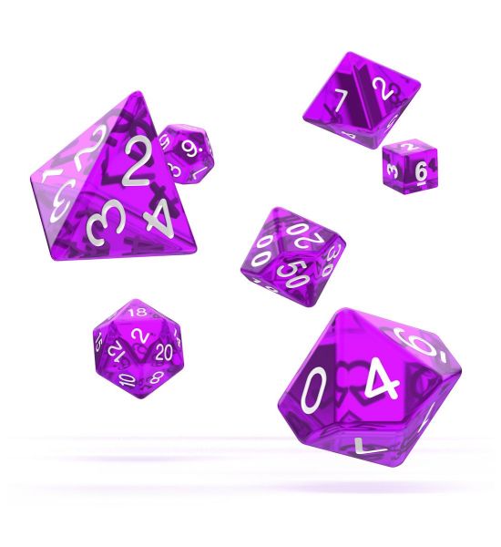 Oakie Doakie Dice: RPG Set Translucent - Purple (7) Preorder