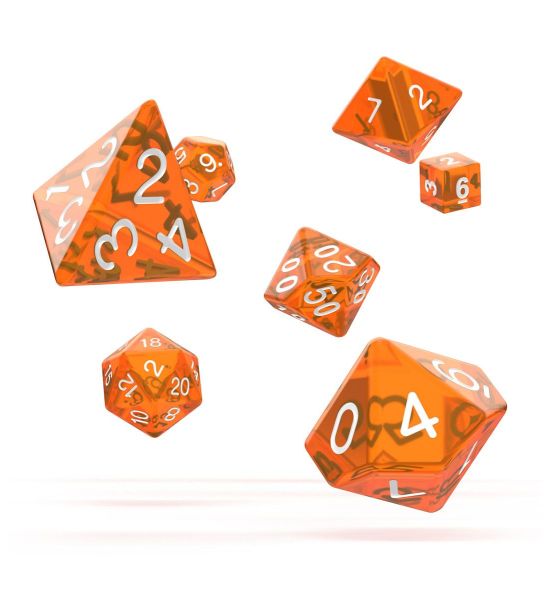 Oakie Doakie Dice: Translucent RPG Set - Orange (7)